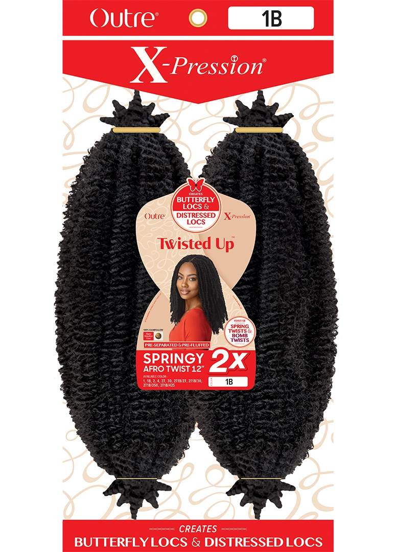 OUTRE X-Pression Twisted Up 2X SPRINGY AFRO TWIST 12 OUTRE X-Pression Twisted Up 2X SPRINGY AFRO TWIST 12