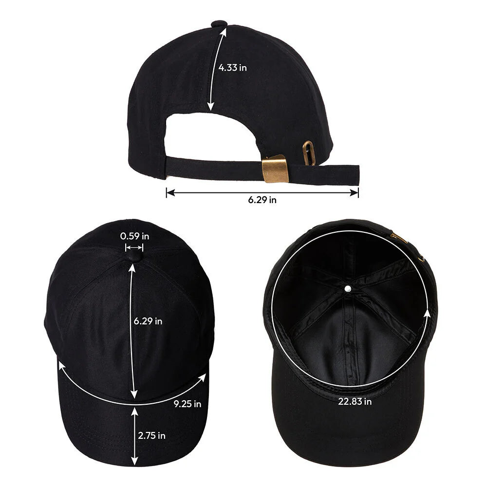 Red By Kiss Satin Lined Baseball Cap - Black