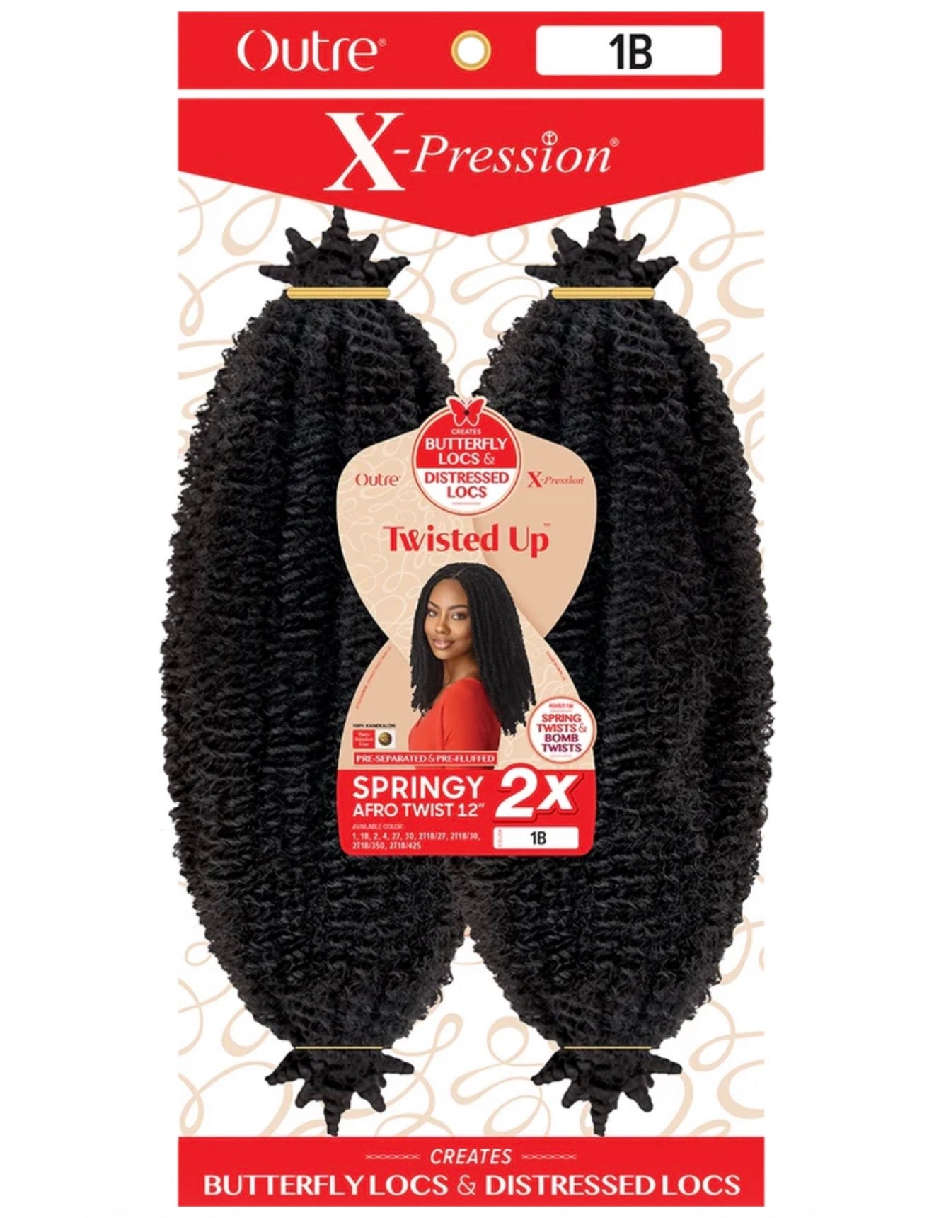 Outre X-Pression Twisted Up 2X Springy Afro Twist 12 Outre X-Pression Twisted Up 2X Springy Afro Twist 12
