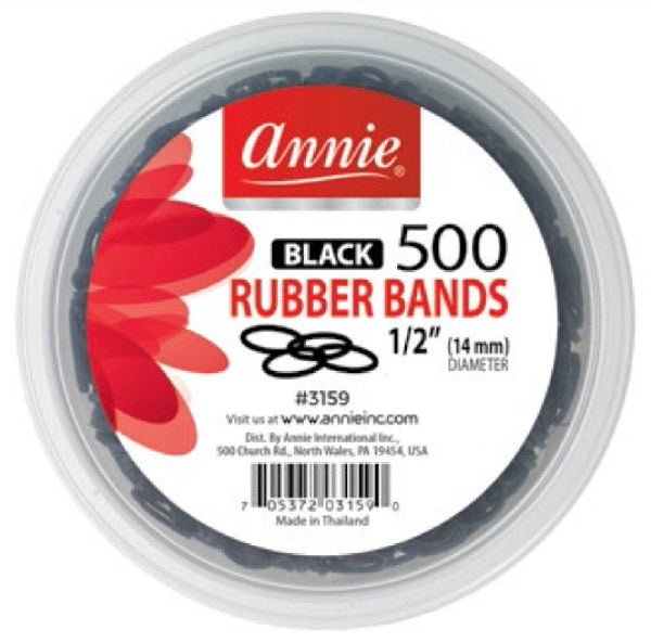 Annie Rubber Bands 500ct #3159 - Black Annie Rubber Bands 500ct #3159 - Black
