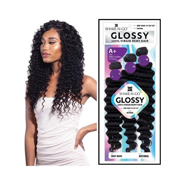 Shake-N-Go Glossy - Deep Wave - 14-16-18 - # NATURAL BLACK Shake-N-Go Glossy - Deep Wave - 14-16-18 - # NATURAL BLACK