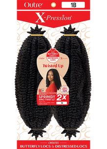 OUTRE X-Pression Twisted Up 2X SPRINGY AFRO TWIST 12" #2T1B/350