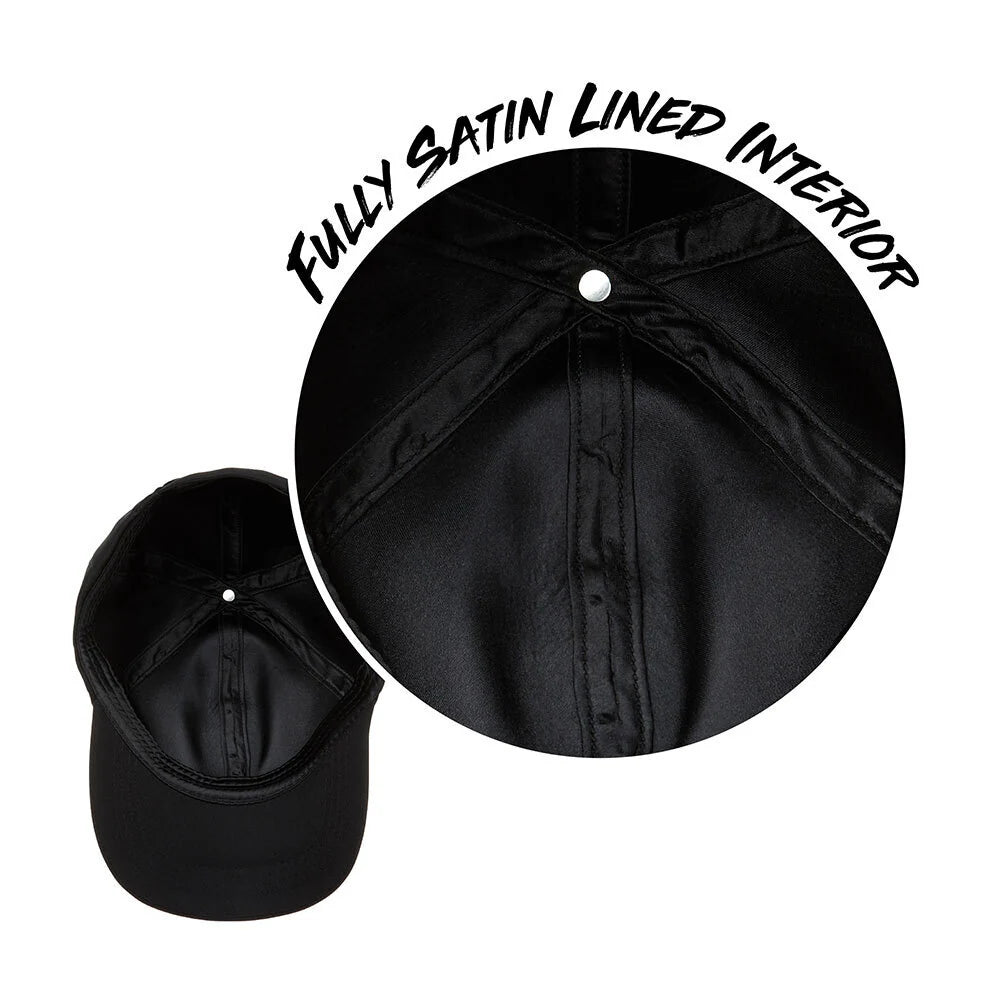 Red By Kiss Satin Lined Baseball Cap - Black
