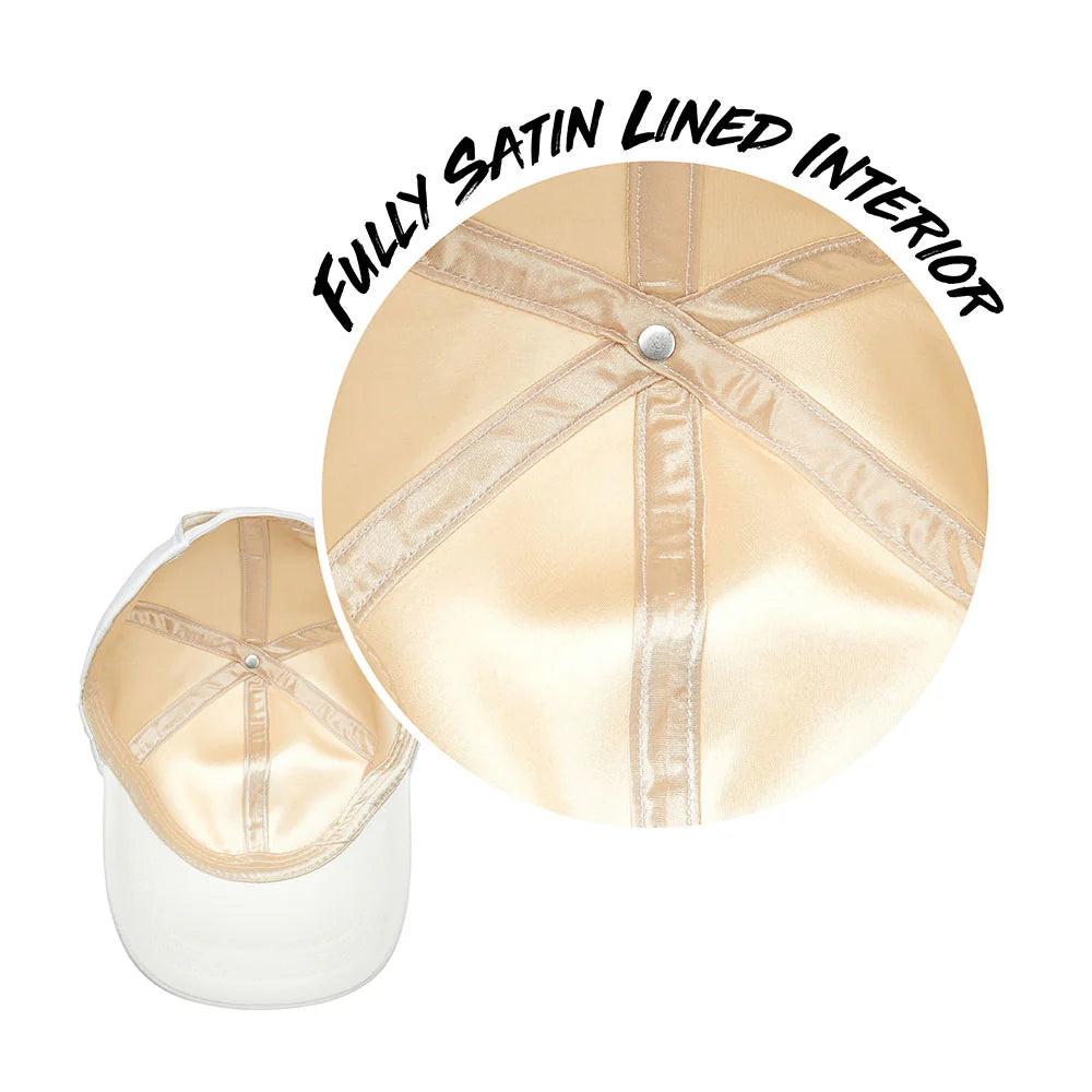 Red By Kiss Satin Lined Baseball Cap - White