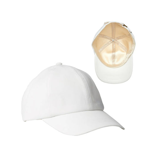 Red By Kiss Satin Lined Baseball Cap - White