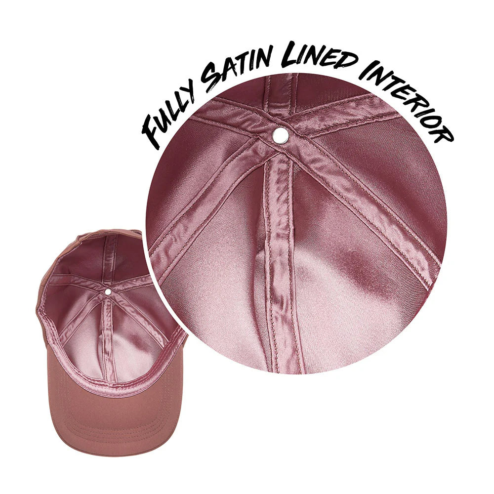 Red By Kiss Satin Lined Baseball Cap - Indian Pink