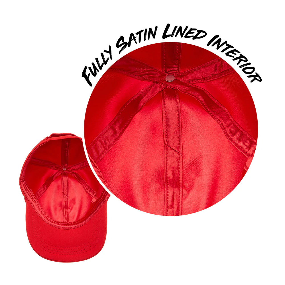 Red By Kiss Satin Lined Baseball Cap - Red