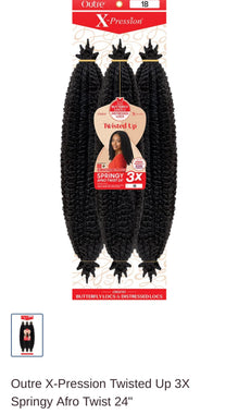 Outre X-Pression Twisted Up 3X Springy Afro Twist 24"