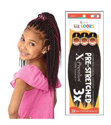 X-Pression 3X Pre-Stretched Lil Looks Braid - 32 Inch - # 1