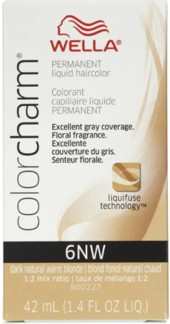 Wella Color Charm Permanent Liquid Haircolor 6NW Dark Natural Warm Blonde 1.4 oz
