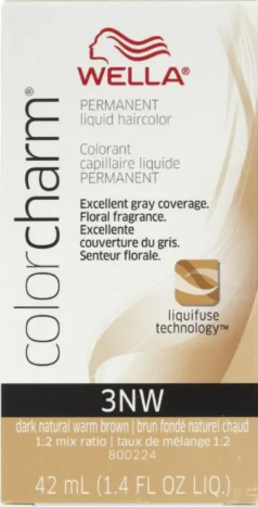 Wella Color Charm Permanent Liquid Haircolor 3NW Dark Natural Warm Brown 1.4 oz